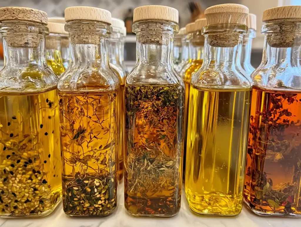 Selection of cooking oils suitable for making hot popcorn.