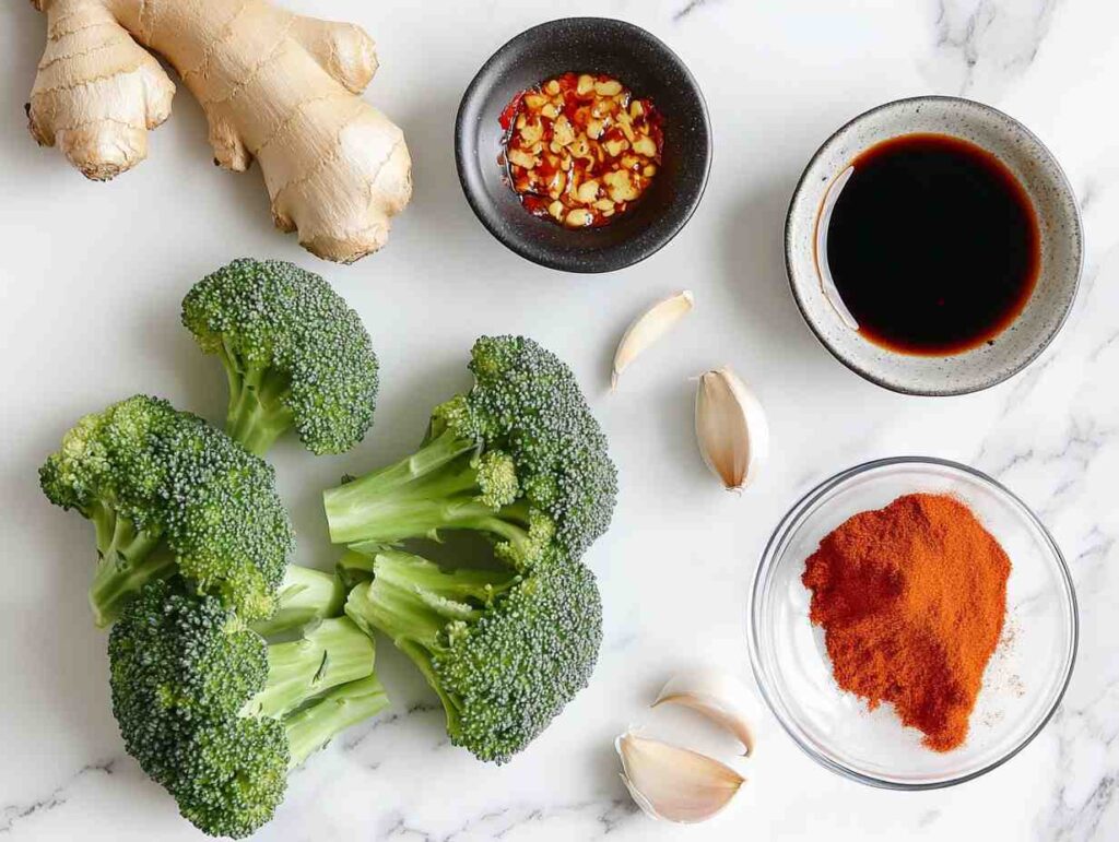  Ingredients for broccoli manchurian.