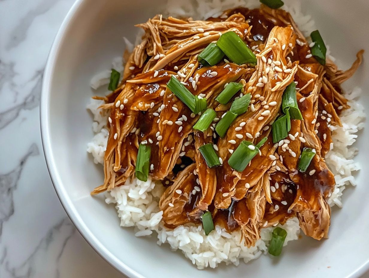 Sweet Hawaiian Crockpot Chicken Served with Rice.