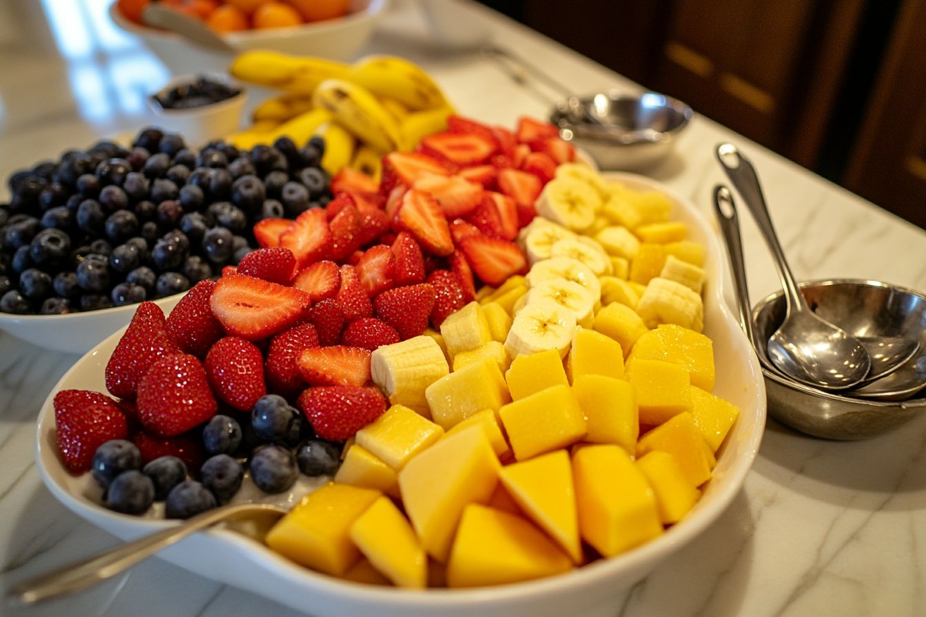 Fresh Fruits as Froyo Toppings.