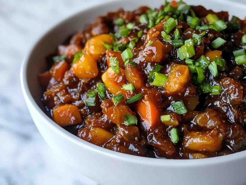 Delicious bowl of veg manchurian.