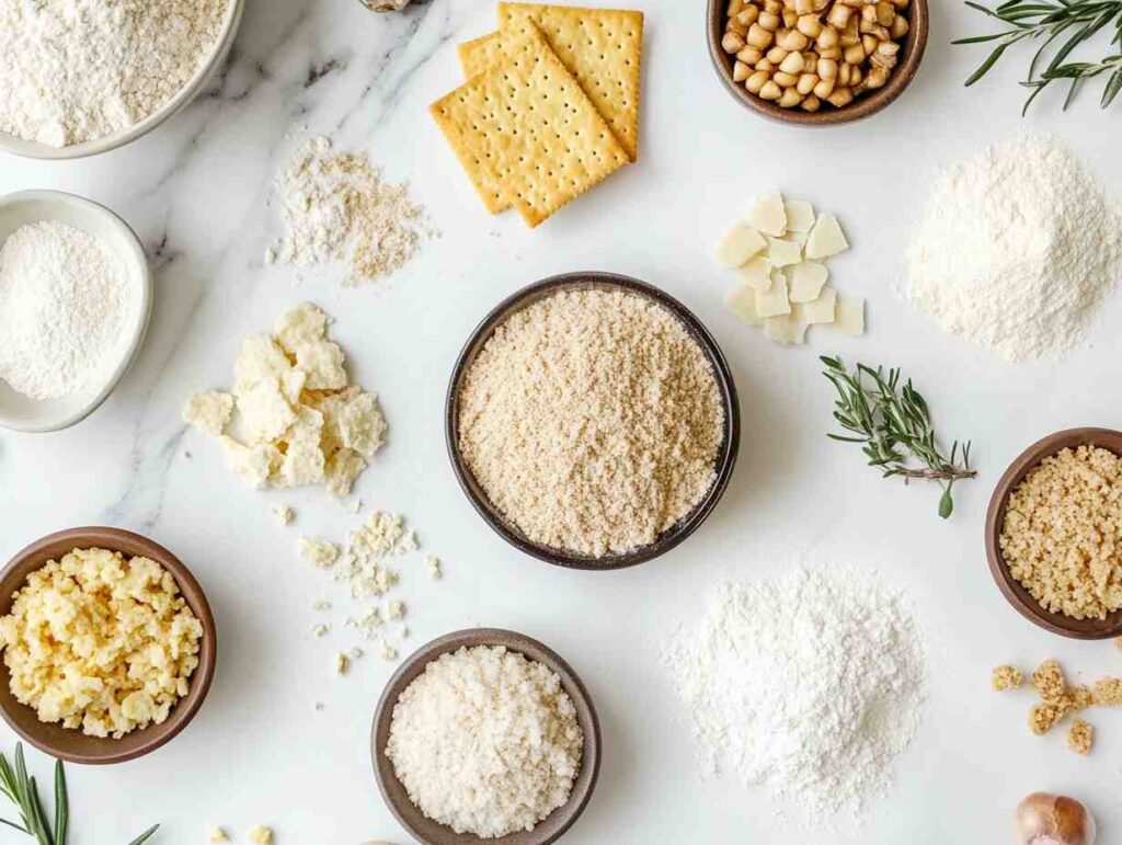 Matzo meal substitutes on marble surface