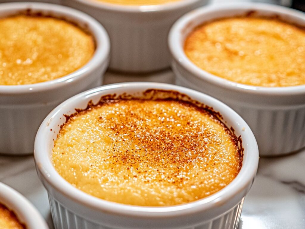 Ramekins of Soufflé Ready for Baking.