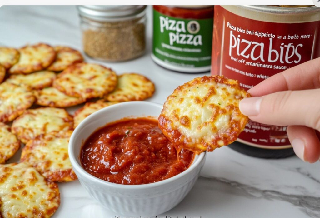 Serving Pizza Bites with Marinara Sauce